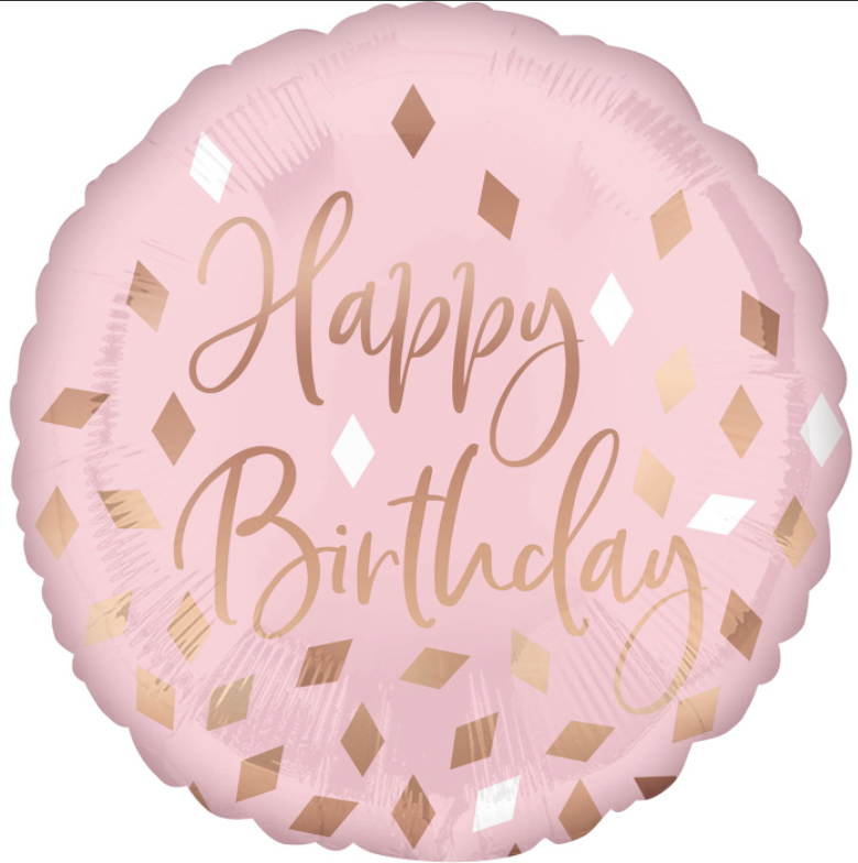 18" Pink Birthday Confetti Mylar