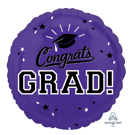 18" Congrats Grad Mylar - Purple