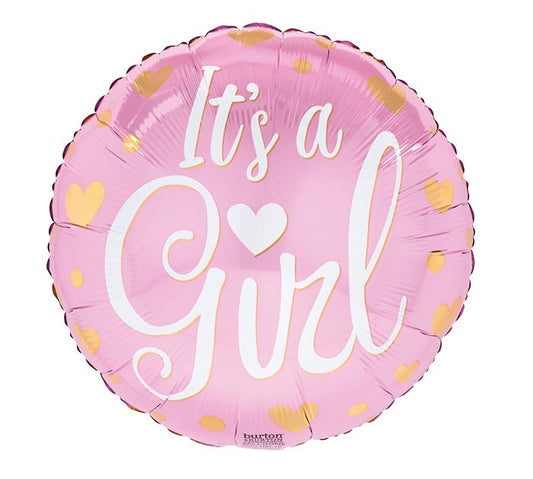 18" Hearts It's A Girl Balloon