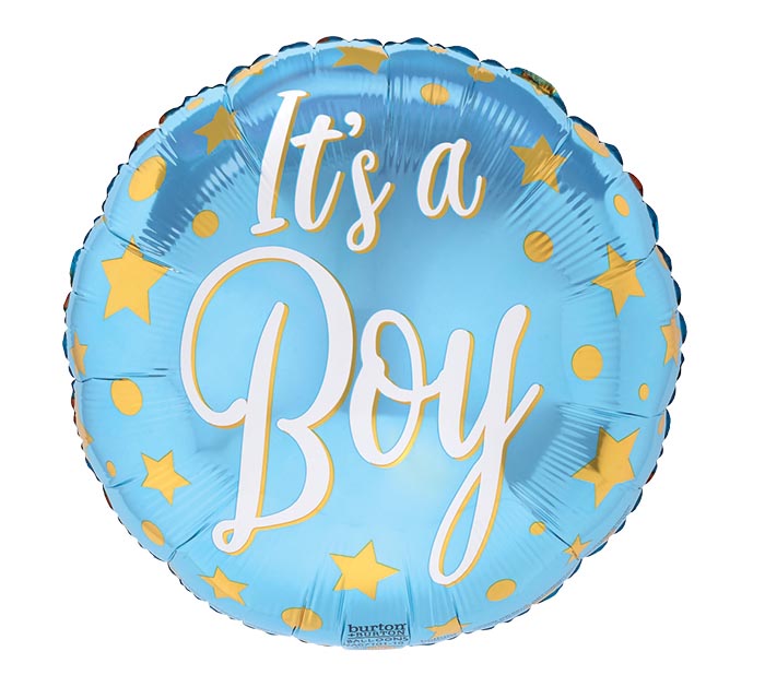 18" Gold Stars It's a Boy Balloon