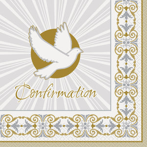 Confirmation Gold / Silver - Paper Lunch Napkins 16 ct.