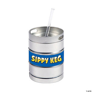 Beer Keg Cups with Straws