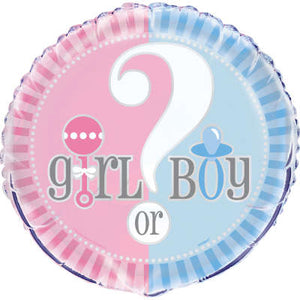 18" Girl or Boy? Gender Reveal Balloon