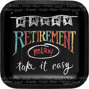 Retirement Chalk Tableware Pattern