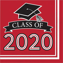 Load image into Gallery viewer, Class of 2020 Lunch Napkin 36ct Red
