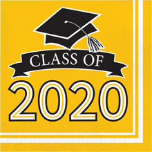 Load image into Gallery viewer, Class of 2020 Lunch Napkin 36ct Yellow
