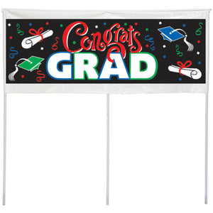 Graduation Congrats Grad Yard Banner w/ Stakes