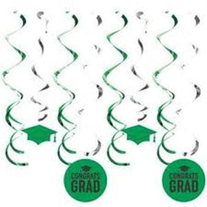 Graduation Deluxe Dizzy Danglers 8ct Green