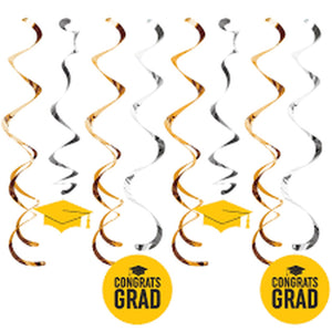 Graduation Deluxe Dizzy Danglers 8ct Yellow