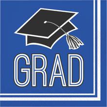 Load image into Gallery viewer, Congrats Grad Lunch Napkin 36ct Blue
