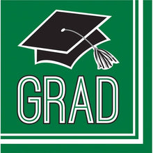 Load image into Gallery viewer, Congrats Grad Lunch Napkin 36ct Green
