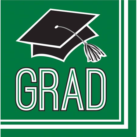 Congrats Grad Lunch Napkin 36ct Green