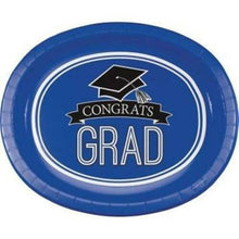 Load image into Gallery viewer, Congrats Grad Oval Platter 8ct Blue

