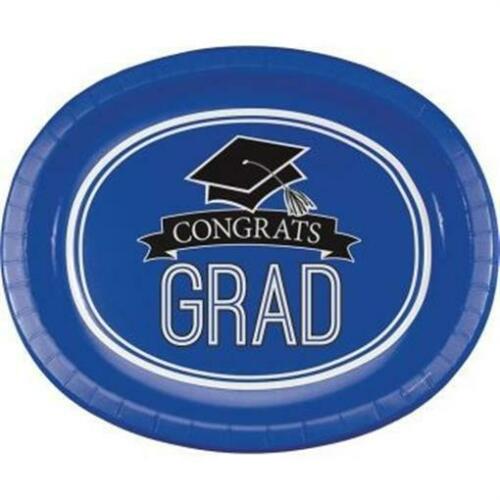 Congrats Grad Oval Platter 8ct Blue