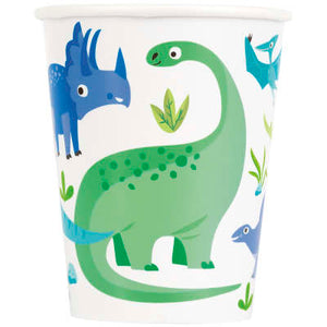 Blue & Green Dinosaur 9oz Paper Cups