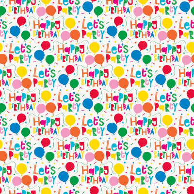 Colorful Balloons Let's Party Gift Wrap 30