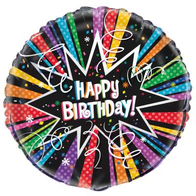 18" Rainbow Birthday Starburst Balloon