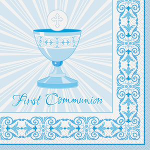Blue Radiant Cross "Communion" Luncheon Napkins