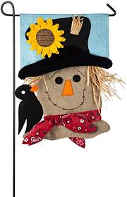Scarecrow Season Garden Burlap Flag