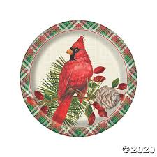 Red Cardinal Christmas Dinner Plates