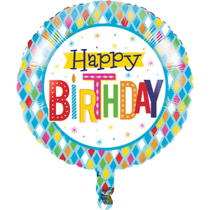 18" Bright Birthday Metallic Balloon