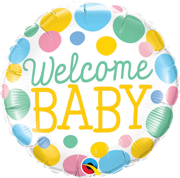 18" Welcome Baby Dots Balloon