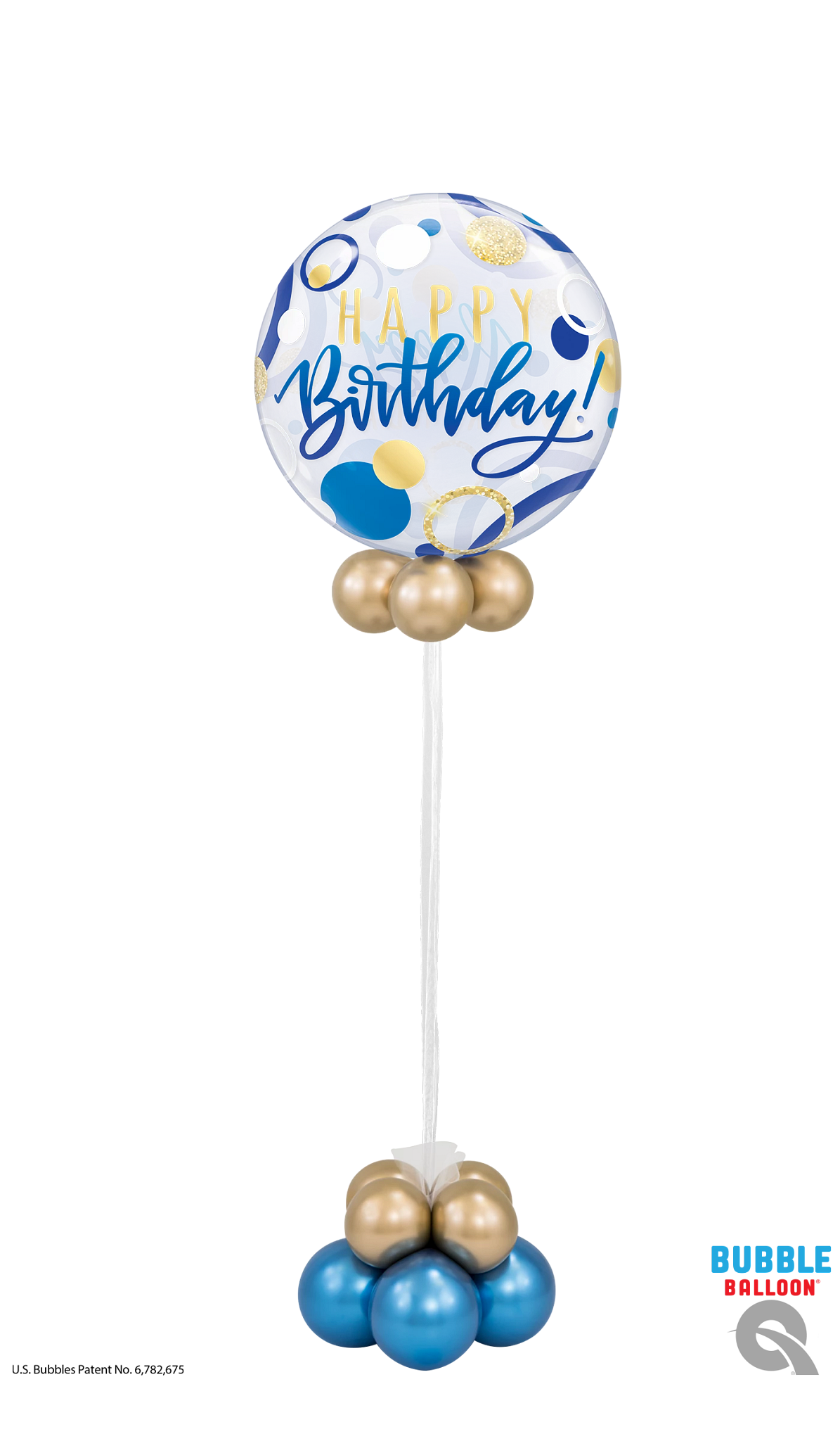 Blue and Gold Birthday Bubble Fun