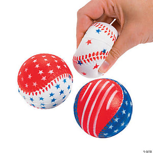 Foam Patriotic Baseball Stress Balls