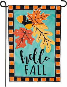 "Hello Fall" Garden Applique Flag