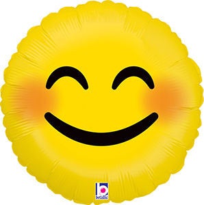 18" Blushing Emoji Balloon