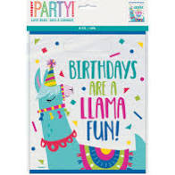 "Birthdays are a llama fun" Loot Bags