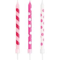 Tall Pink Pattern Candles