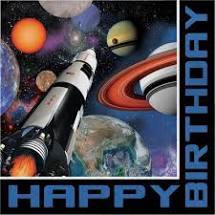 Space Blast Lunch Napkins - Happy Birthday