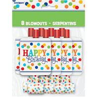 Rainbow Polka Dot Birthday Blowouts