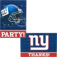 New York Giants Invitations and Thank You Postcards