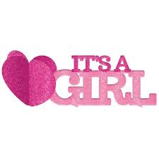 It's a Girl Glitter Table Decoration Sign