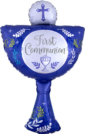 First Communion Chalice Blue super shape