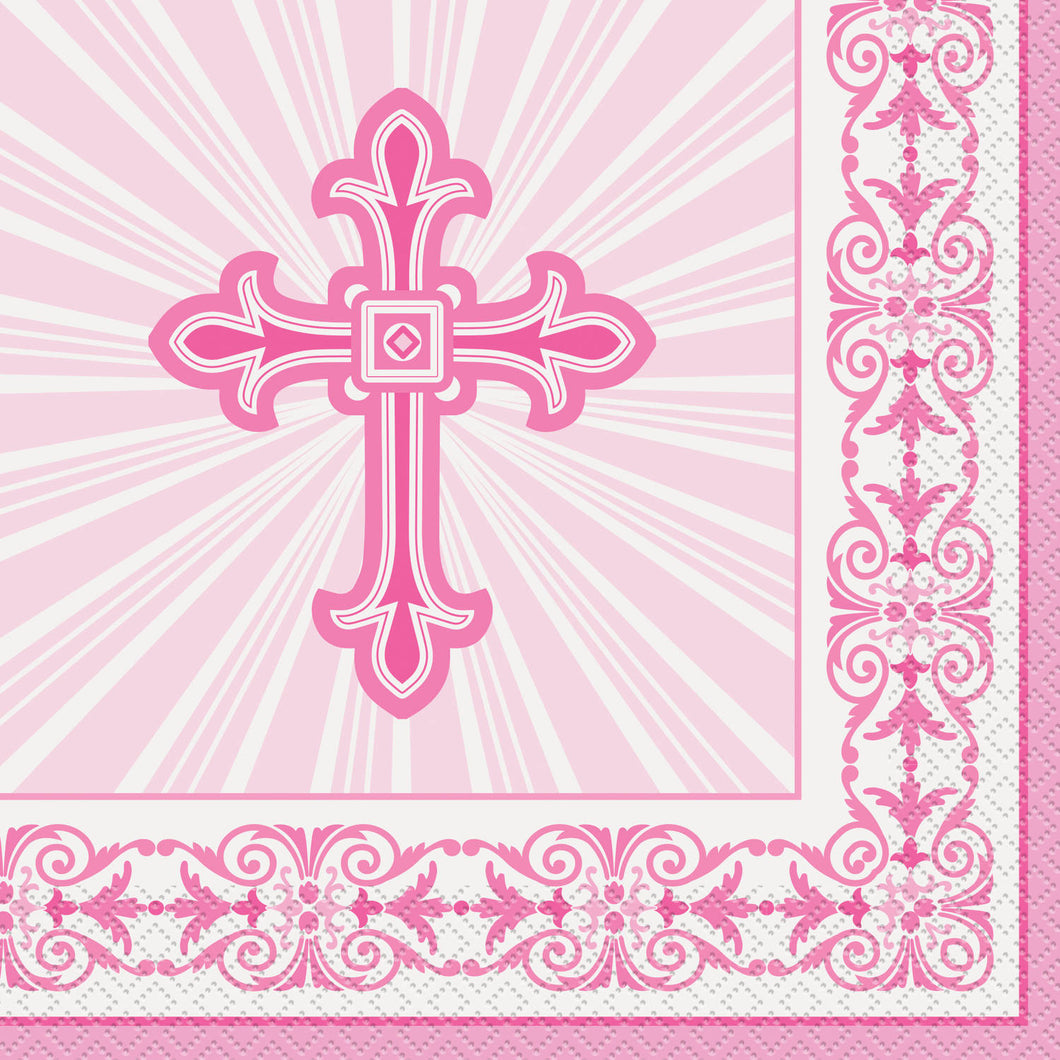 Religious Pink - Paper Lunch Napkins 16 ct.