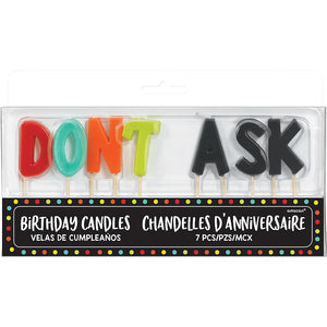 "Don't Ask" Birthday Candles