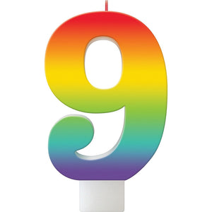 Rainbow Number Birthday Candle