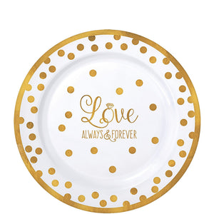 Sparkling Gold Wedding Premium Plastic Lunch Plates 20ct