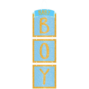 Glitter Baby Boy Stacked Sign