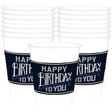 Load image into Gallery viewer, Classic Navy Happy Birthday Tableware Pattern
