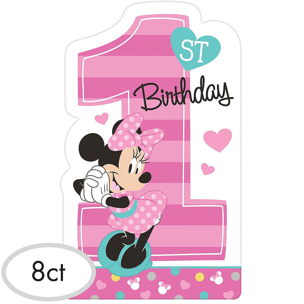 Minnie Mouse 1st Birthday Invitations
