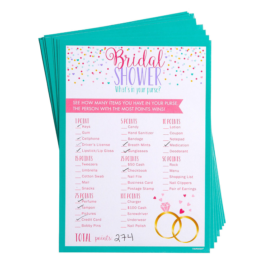 25 Rustic Whats In Your Purse Bridal Wedding Shower or Bachelorette Party  Game Item Cards Engagement Activities Ideas For Couples Funny Co Ed  Rehearsal Dinner Supplies and Decoration Favors For Guests :