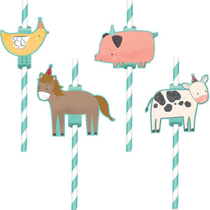 Farm Animals Paper Straws