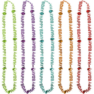 Assorted Colors Happy Birthday Necklaces 10 ct