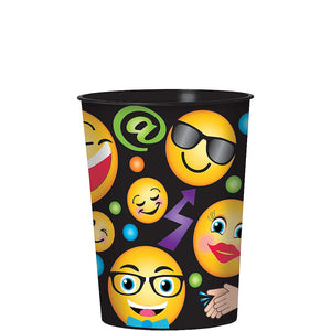 Black Emoji Plastic Favor Cup