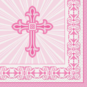Religious Pink - Paper Beverage Napkins 16 ct.