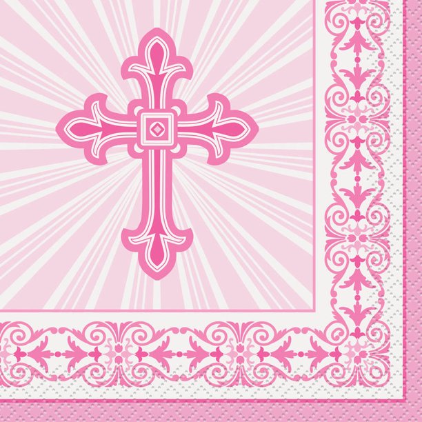 Religious Pink - Paper Beverage Napkins 16 ct.